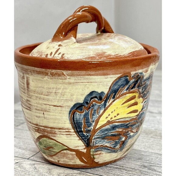 Wilder Redware CREAMER & SUGAR BOWL WITH LID Modern Farmhouse*Tiny Flaw Boho - Picture 11 of 16